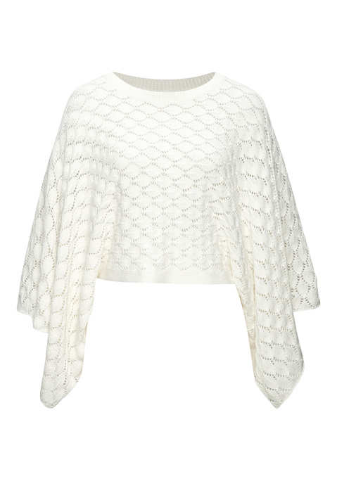 Bild: Ajourpullover von French Connection: Leicht transparenter Strickpullover von French Connection. Verkürzte Oversize-Passform mit weiten Fledermausärmeln in 3/4-Länge. Ideal über dem Bikini zu den passenden Shorts. Weicher, leicht durchsichtiger Strick.