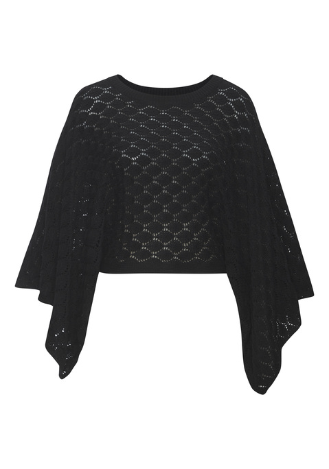 Bild: Ajourpullover von French Connection: Leicht transparenter Strickpullover von French Connection. Verkürzte Oversize-Passform mit weiten Fledermausärmeln in 3/4-Länge. Ideal über dem Bikini zu den passenden Shorts. Weicher, leicht durchsichtiger Strick.