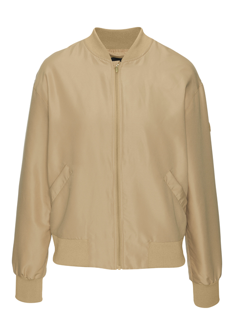 Bild: Blouson von French Connection: Blouson von French Connection. Rippstrick-Collegekragen und Rippstrick-Saumbündchen. Durchgehender 2-Wege-Reißverschluss. Pattentaschen mit Druckknopf. Figurumspielende Passform. Solider Webstoff aus 100% Baumwolle, Futter: 85% Polyester, 15% Baumwolle.