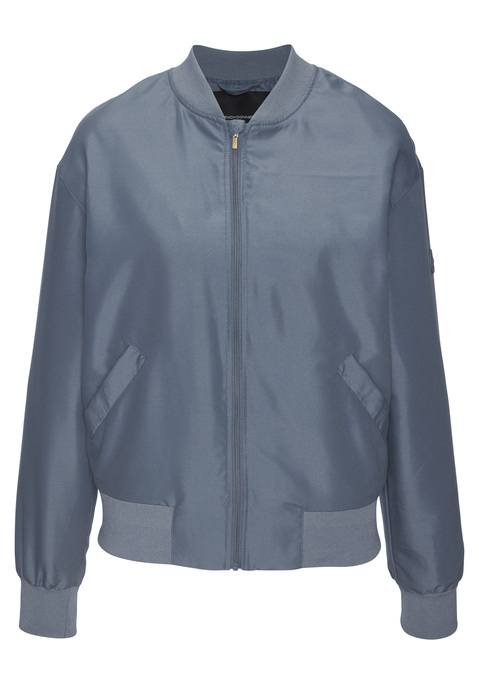 Bild: Blouson von French Connection: Blouson von French Connection. Rippstrick-Collegekragen und Rippstrick-Saumbündchen. Durchgehender 2-Wege-Reißverschluss. Pattentaschen mit Druckknopf. Figurumspielende Passform. Solider Webstoff aus 100% Baumwolle, Futter: 85% Polyester, 15% Baumwolle.