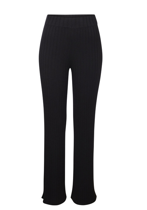 Bild: Homewearhose von French Connection: Bequeme Loungehose von French Connection mit weiten Beinen. Elastisches Bündchen, figurumschmeichelnde Passform. Lässiger Look für jeden Anlass. Extrakuscheliges, geripptes Material.