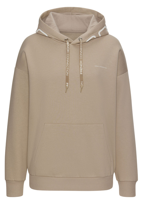 Bild: Kapuzenpullover von French Connection: Stylischer Hoodie von French Connection mit Logodruck auf der Kapuze und kleinem Print im Brustbereich.  Optimaler Sitz durch stretchige Rippbündchen. Ideal solo oder im Layering-Look. Nach Lust und Laune zu kombinieren. Weiches Material.