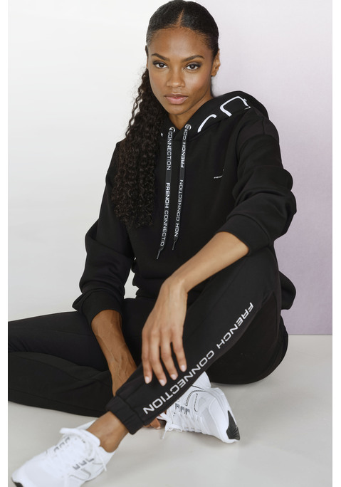 Bild: Kapuzenpullover von French Connection: Stylischer Hoodie von French Connection mit Logodruck auf der Kapuze und kleinem Print im Brustbereich.  Optimaler Sitz durch stretchige Rippbündchen. Ideal solo oder im Layering-Look. Nach Lust und Laune zu kombinieren. Weiches Material.