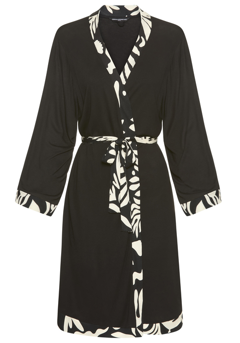 Bild: Kimono von French Connection: Bequemer Kimono von French Connection mit modischem Reverskragen. Kontrastierende Blende am Hals. Kurze, legere Passform. Abnehmbarer Bindegürtel. Single-Jersey-Qualität aus reiner Viskose.