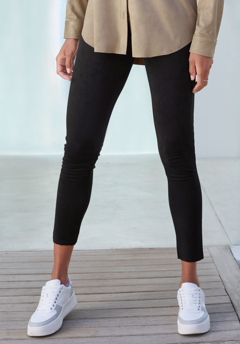 Bild: Leggings von French Connection: Leggings von French Connection. Mit breitem Bund und enger Beinform. Dezente Logostickerei. Aus elastischem Viskose-Mix.