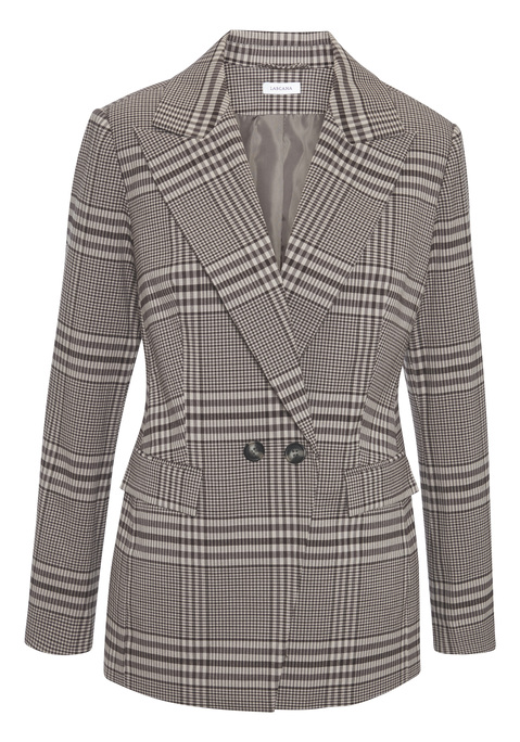 Bild: Longblazer von French Connection: Modischer Blazer von French Connection im Karodesign. Reverskragen, Knöpfe in Hornoptik und Klappentaschen sorgen für einen klassischen Look. Ideal fürs Büro wie für festliche Anlässe. Gefütterte Qualität.