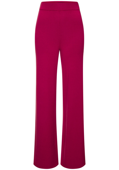 Bild: Loungehose von French Connection: Strickhose von French Connection in Uni-Optik mit weitem Bein und breitem, elastischem Bund. Glatt gestrickte Qualität mit hohem Viskoseanteil.