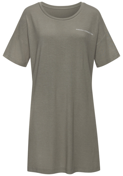 Bild: Nachthemd von French Connection: Nachthemd von French Connection. Großer Labelschriftzug hinten, kleiner vorn. Rundhalsausschnitt. und überschnittene Schultern. Weiche Single Jersey Ware aus Viskosemischung.
