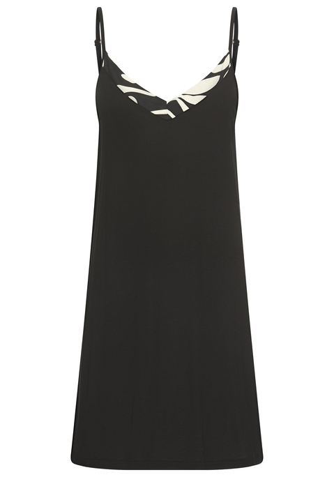 Bild: Negligé von French Connection: Leichtes Negligé von French Connection in Mini-Länge mit femininem A-Linien-Schnitt. Schöne Kontrastblende am tiefen V-Ausschnitt. Verstellbare Spaghettiträger. Single-Jersey-Qualität aus reiner Viskose.