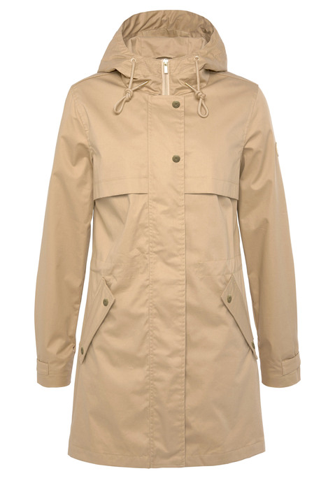 Bild: Outdoorjacke von French Connection: Kurzmantel von French Connection. Tunnelzugkapuze mit hoch geschlossener Front. Zipper-Taschen mit Druckknopfpatten. Durchgehender Reißverschluss mit Blende. Regulierbare Ärmelsäume. Gerade Passform mit Tunnelzug auf Taillenhöhe. Solider Webstoff aus 100% Baumwolle, Futter: 85% Polyester, 15% Baumwolle