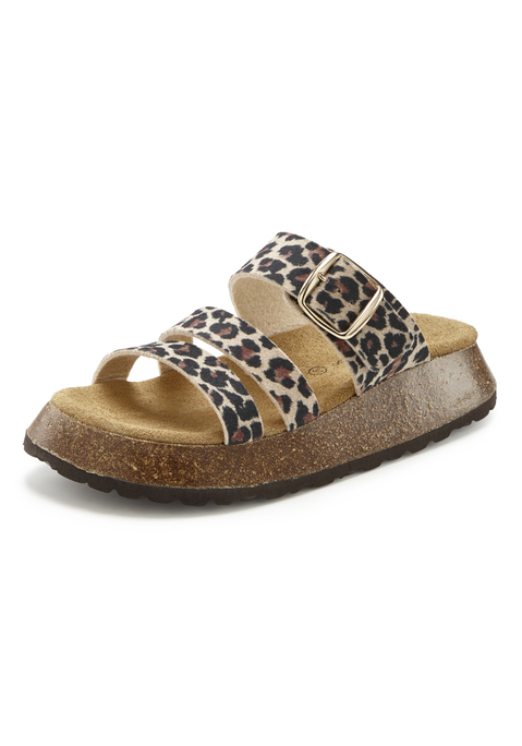 Bild: Pantolette von French Connection: Pantolette mit Korkfußbett von FRENCH CONNECTION. Obermaterial und Futter aus Textil. Decksohle aus Rindsleder. Laufsohle aus Synthetik.