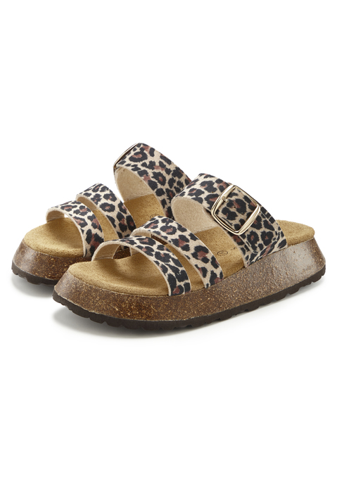 Bild: Pantolette von French Connection: Pantolette mit Korkfußbett von FRENCH CONNECTION. Obermaterial und Futter aus Textil. Decksohle aus Rindsleder. Laufsohle aus Synthetik.