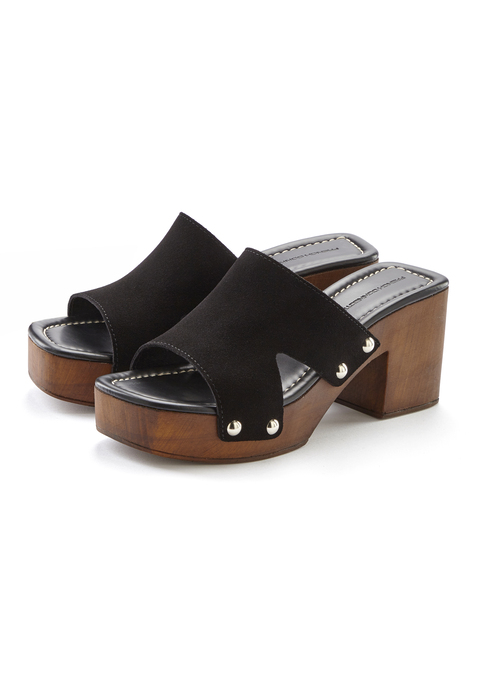 Bild: Pantolette von French Connection: Pantolette aus Leder von FRENCH CONNECTION. Absatzhöhe 8cm. Obermaterial und Futter aus Rindsleder. Decksohle und Laufsohle aus Synthetik.