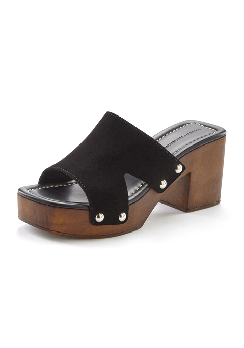 Bild: Pantolette von French Connection: Pantolette aus Leder von FRENCH CONNECTION. Absatzhöhe 8cm. Obermaterial und Futter aus Rindsleder. Decksohle und Laufsohle aus Synthetik.