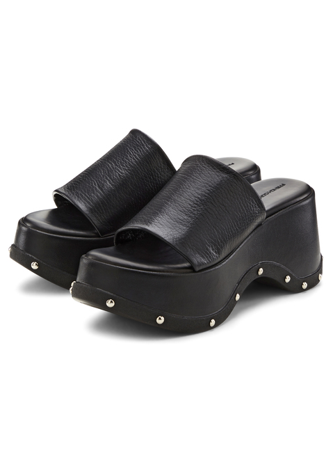 Bild: Pantolette von French Connection: Pantolette aus Leder von FRENCH CONNECTION. Absatzhöhe 8cm. Obermaterial und Futter aus Rindsleder. Decksohle und Laufsohle aus Synthetik.