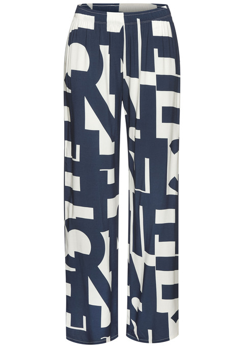 Bild: Pyjamahose von French Connection: Raffiniert designte Pyjamahose von French Connection. Abstraktes Allovermuster. Weites Bein. Gummizugbund. Gewebte Hemdenqualität aus Viskose.