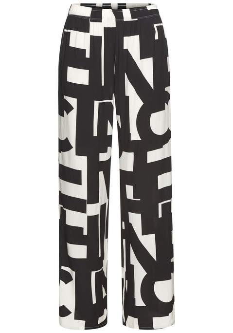 Bild: Pyjamahose von French Connection: Raffiniert designte Pyjamahose von French Connection. Abstraktes Allovermuster. Weites Bein. Gummizugbund. Gewebte Hemdenqualität aus Viskose.