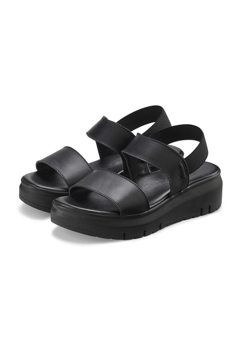 Bild: Sandale von French Connection: Sandalette aus Leder von FRENCH CONNECTION. Absatzhöhe 4cm. Obermaterial aus Schafsleder. Futter aus Synthetik. Decksohle aus Lederimitat. Laufsohle aus Synthetik.