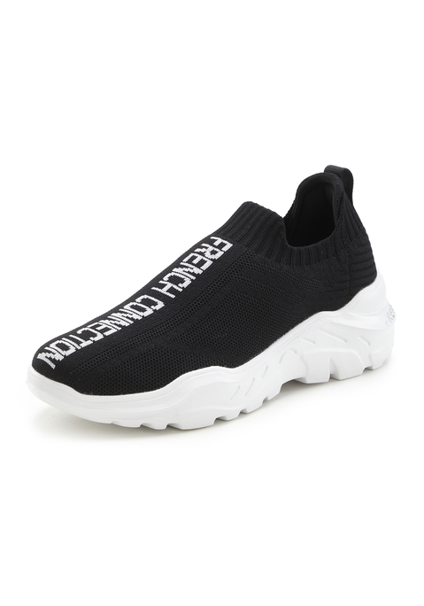Bild: Sneaker von French Connection: Bequemer Sneaker von French Connection mit großem Labelschriftzug auf dem Spann. Herausnehmbare Innensohle, geeignet für lose Einlagen. Für Freizeit und Urlaub, sieht gut aus zu Jeans. Weiches Textilobermaterial.