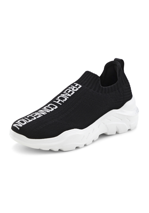 Bild: Sneaker von French Connection: Bequemer Sneaker von French Connection mit großem Labelschriftzug auf dem Spann. Herausnehmbare Innensohle, geeignet für lose Einlagen. Für Freizeit und Urlaub, sieht gut aus zu Jeans. Weiches Textilobermaterial.