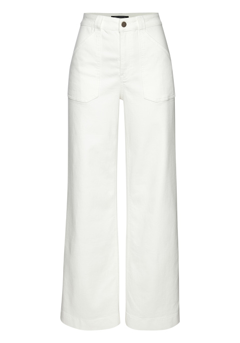 Bild: Straight-Jeans von French Connection: Unifarbene Jeans von French Connection mit modisch hoher Leibhöhe. Gerade Beinform. Aufgesetzte Taschen vorn. Zwei Gesäßtaschen. Mit Gürtelschlaufen. Perfekt zu verschiedenen Farben und Styles kombinierbar. Weiche, elastische Denimqualität.