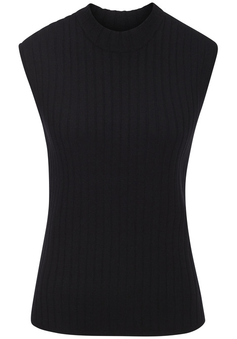 Bild: Stricktop von French Connection: Elegantes Top von French Connection mit kleinem Stehkragen. Lockere Passform. Angenehmer Tragekomfort für verschiedene Anlässe. Hochwertige Rippqualität.