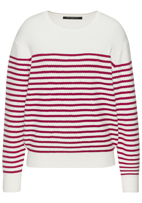 Bild: Sweater von French Connection: Gestreifter Strickpullover von French Connection mit Rundhalsausschnitt, langen Ärmeln mit Rippbündchen und geripptem Saum. Strickstruktur aus Viskosemischung.