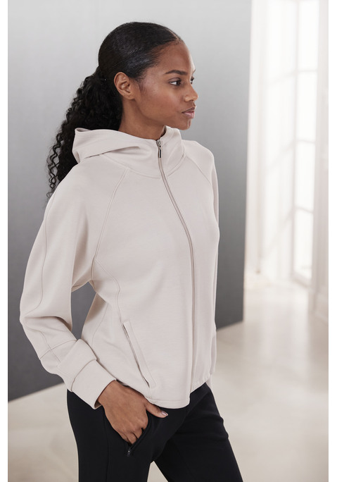 Bild: Sweatjacke von French Connection: Sweatjacke von French Conection. Mit hochstehendem Kragen und Kapuze. Durchgehender Reißverschluss. Seitliche Reißverschlusstaschen. Bündchen an den Ärmelenden. Weiche Qualität.