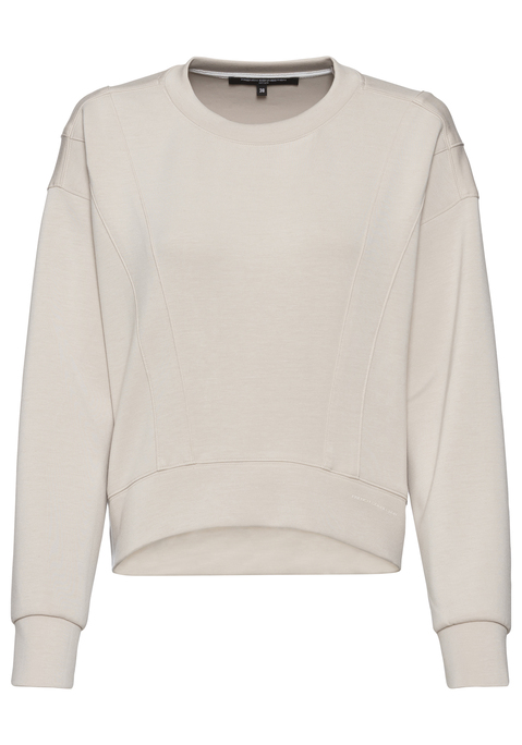 Bild: Sweatshirt von French Connection: Sweatshirt von French Connection. Mit Ziernähten vorn. Ton-in-Ton-Labeldetail. Überschnittene Schultern. Vorn kürzer geschnitten. Bündchen an Ärmeln und Saum. Rundhalsauschnitt. Softe Qualität.