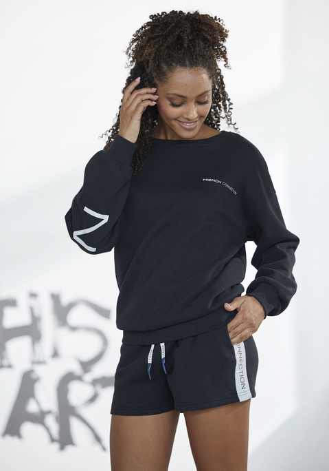 Bild: Sweatshorts von French Connection: Sweatshorts von French Connection. Seiteneinsätze mit Logprint. Elastischer Bund mit Tunnelzug. Zwei Seitentaschen. Softe und trageangenehme Qualität aus Sweat.