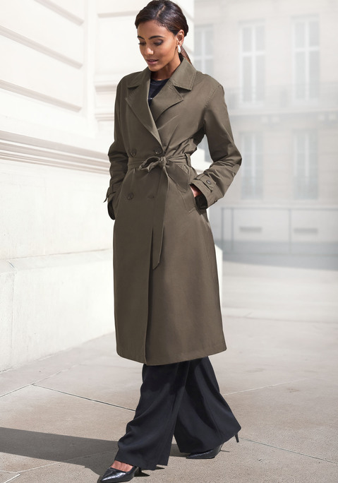 Bild: Trenchcoat von French Connection: Modischer Trenchcoat von French Connection im Blouson-Stil. Mit klassischem Reverskragen, doppelter Knopfleiste und Taillengürtel. Seitliche Eingrifftaschen. Trageangenehme Baumwollmischung mit Ärmelfutter aus Polyester.