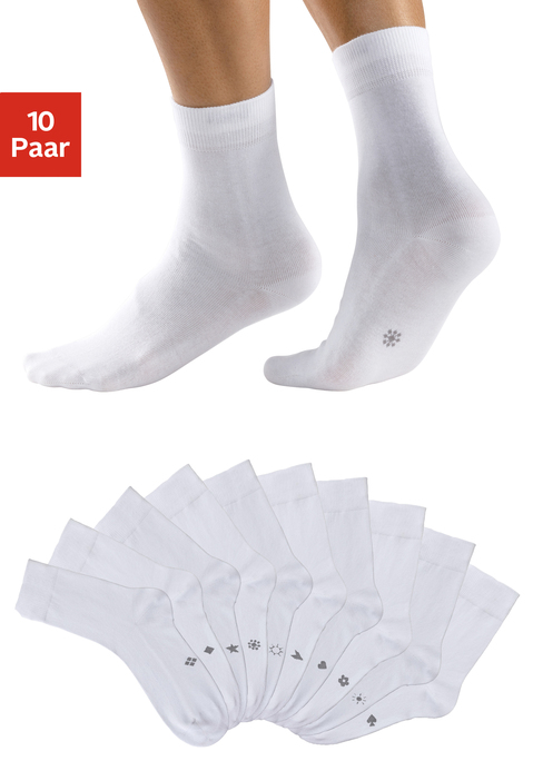 Bild: Basicsocken von H.I.S: Aus 76% Baumwolle, 22% Polyamid, 2% Elasthan