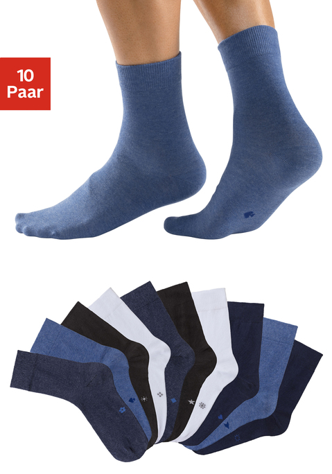 Bild: Basicsocken von H.I.S: Aus 76% Baumwolle, 22% Polyamid, 2% Elasthan