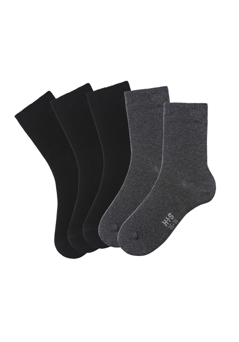 Bild: Basicsocken von H.I.S: Unisex-Basic-Socken im 5er-Pack von H.I.S mit weichem druckfreiem Bündchen. Ideal auch für Diabetiker geeignet. Hautfreundliche Baumwollmischung.