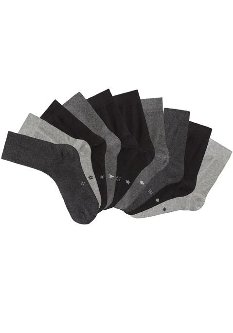 Bild: Basicsocken von H.I.S: Aus 76% Baumwolle, 22% Polyamid, 2% Elasthan