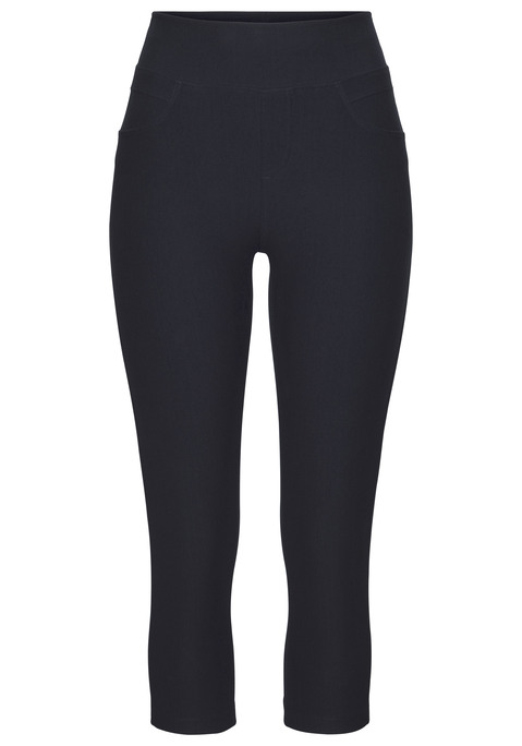 Bild: Caprihose von H.I.S: In moderner Capri-Länge: Jeggings von H.I.S mit bequemem Schlupfhosenbund. Zwei praktische Gesäßtaschen. Für Freizeit und Sport. Sitzt wie eine zweite Haut dank des elastischen Materials.