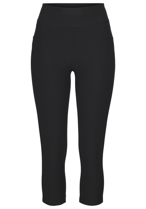 Bild: Caprihose von H.I.S: In moderner Capri-Länge: Jeggings von H.I.S mit bequemem Schlupfhosenbund. Zwei praktische Gesäßtaschen. Für Freizeit und Sport. Sitzt wie eine zweite Haut dank des elastischen Materials.