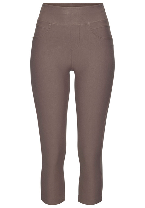 Bild: Caprihose von H.I.S: In moderner Capri-Länge: Jeggings von H.I.S mit bequemem Schlupfhosenbund. Zwei praktische Gesäßtaschen. Für Freizeit und Sport. Sitzt wie eine zweite Haut dank des elastischen Materials.