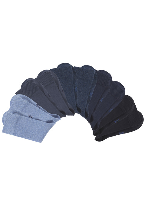 Bild: Freizeitsocken von H.I.S: Die Unisex-Socken im 10-er Pack überzeugen durch ihre frischen, modischen Farben. Die verstärkte Ferse und Spitze garantieren zudem Langlebigkeit. Obermaterial: 76% Baumwolle (Bio-Baumwolle), 23% Polyamid, 1% Elasthan