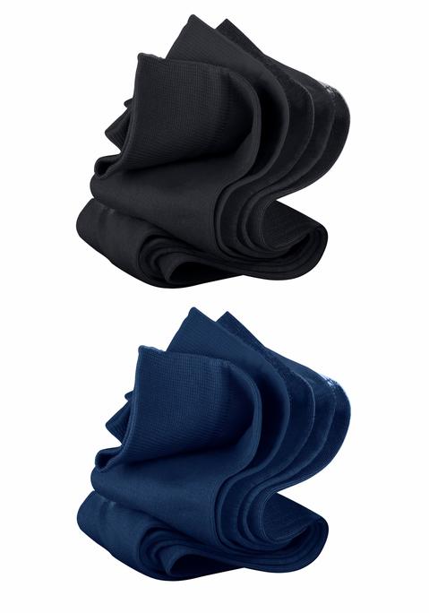 Bild: Freizeitsocken von H.I.S: Die Unisex-Socken im 10-er Pack überzeugen durch ihre frischen, modischen Farben. Die verstärkte Ferse und Spitze garantieren zudem Langlebigkeit. Obermaterial: 76% Baumwolle (Bio-Baumwolle), 23% Polyamid, 1% Elasthan