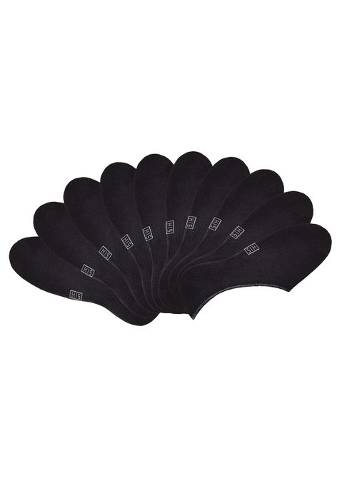 Bild: Füßlinge von H.I.S: Vielseitiger Unisex-Füßling von H.I.S im 10er-Pack für jede Gelegenheit. Einfach nach Lust und Laune kombinieren. Weit ausgeschnitten und deshalb im Schuh nicht sichtbar. Verstärkte Ferse und Spitze für längere Haltbarkeit. Pflegeleichte Baumwolle.