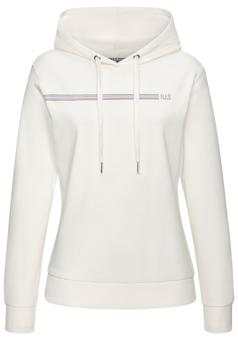 Bild: Hoodie von H.I.S: Relaxter Hoodie von H.I.S mit modischem Streifenprint. Mit Kapuze mit Tunnelzug. Elastische Bündchen am Saum. Weiches, elastisches Interlock-Material aus einer Baumwollmischung.