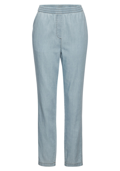 Bild: Jogger Pants von H.I.S: In modischer Denim-Optik: Joggpants von H.I.S. Legere Passform, zum einfachen Hineinschlüpfen. Vielseitig kombinierbar, für Freizeit und Sport. Weiche, leichte Qualität mit Baumwollanteil.