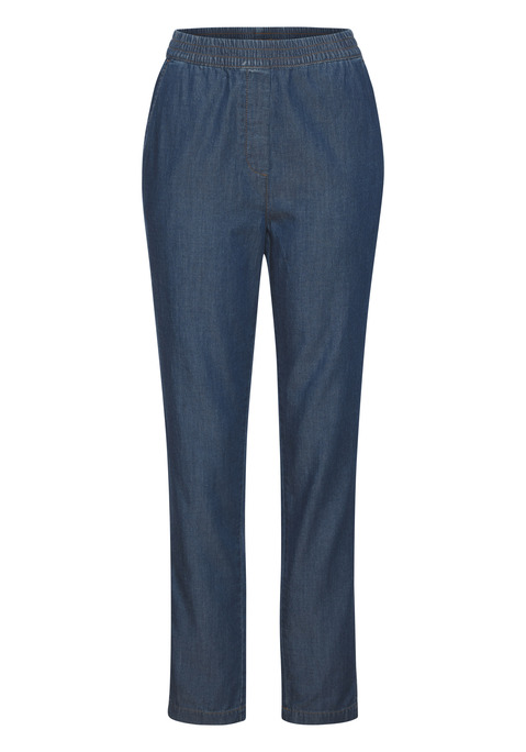 Bild: Jogger Pants von H.I.S: In modischer Denim-Optik: Joggpants von H.I.S. Legere Passform, zum einfachen Hineinschlüpfen. Vielseitig kombinierbar, für Freizeit und Sport. Weiche, leichte Qualität mit Baumwollanteil.