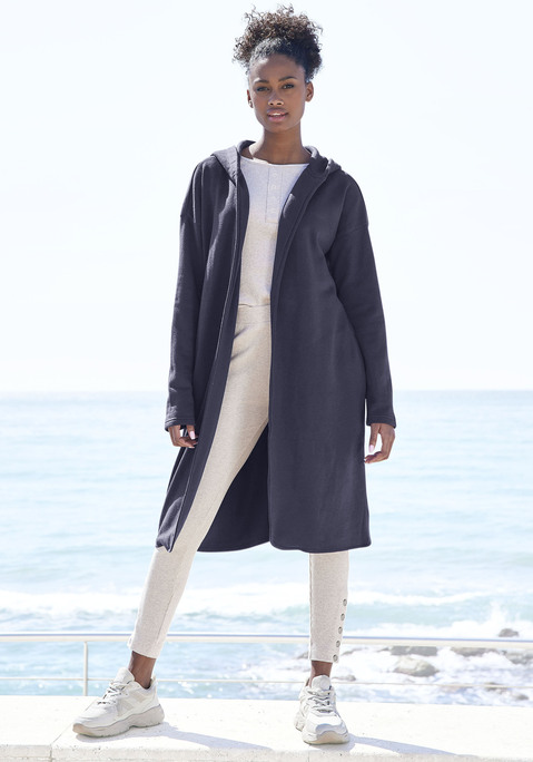 Bild: Kapuzensweatjacke von H.I.S: Lange Sweatjacke mit Kapuze von H.I.S. Mit Schalkragen als besonderes Detail. Lange Ärmel mit abgestepptem Ende sowie abgerundeter Jackensaum. Als Homewear und für die Freizeit. Weiche Sweatqualität mit hohem Baumwollanteil.