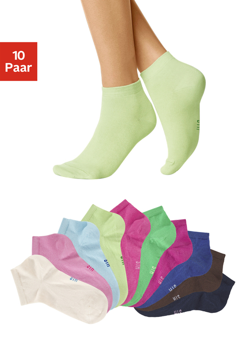 Bild: Kurzsocken von H.I.S: Vielseitige Basic Kurzsocken für jede Gelegenheit. Einfach nach Lust und Laune kombinieren. Eine gute Elastizität sichert eine optimale Passform. Durch die verstärkte Ferse und Spitze wird die Haltbarkeit beim Tragen und auch nach vielen Wäschen verbessert.