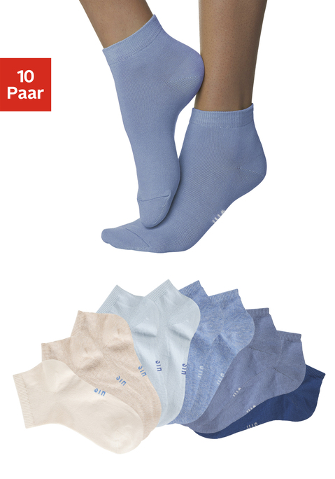 Bild: Kurzsocken von H.I.S: Vielseitige Basic Kurzsocken für jede Gelegenheit. Einfach nach Lust und Laune kombinieren. Eine gute Elastizität sichert eine optimale Passform. Durch die verstärkte Ferse und Spitze wird die Haltbarkeit beim Tragen und auch nach vielen Wäschen verbessert.