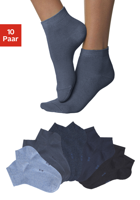 Bild: Kurzsocken von H.I.S: Vielseitige Basic Kurzsocken für jede Gelegenheit. Einfach nach Lust und Laune kombinieren. Eine gute Elastizität sichert eine optimale Passform. Durch die verstärkte Ferse und Spitze wird die Haltbarkeit beim Tragen und auch nach vielen Wäschen verbessert.