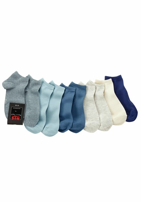 MUSTANG Damen Kurzsocken 9er Pack – Größe 35/38, Stone Mix, Mit Verstärkten Fersen Und Zehen