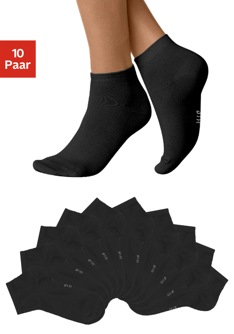 Bild: Kurzsocken von H.I.S: Vielseitige Basic Kurzsocken für jede Gelegenheit. Einfach nach Lust und Laune kombinieren. Eine gute Elastizität sichert eine optimale Passform. Durch die verstärkte Ferse und Spitze wird die Haltbarkeit beim Tragen und auch nach vielen Wäschen verbessert.